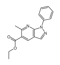 6-methyl-1-phenyl-1H-pyrazolo[3,4-b]pyridine-5-carboxylic acid ethyl ester结构式