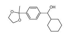 2-methyl-2-(4-[1-hydroxy-1-cyclohexylmethyl]-phenyl)-1,3-dioxolane结构式