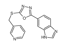 1H-Benzimidazole,5-[5-[(3-pyridinylmethyl)thio]-1,3,4-oxadiazol-2-yl]-(9CI) structure