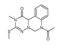 7-acetyl-2-methyl-3-methylsulfanyl-7,11b-dihydro-2H,6H-[1,2,4]triazino[1,6-c]quinazolin-1-one结构式