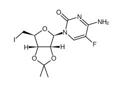 5'-脱氧-5-氟-5'-碘-2',3'-O-异亚丙基胞苷结构式