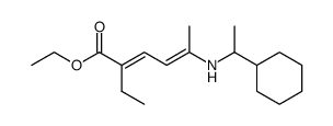 (2E,4Z)-5-(1-Cyclohexyl-ethylamino)-2-ethyl-hexa-2,4-dienoic acid ethyl ester结构式