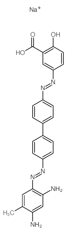 Benzoic acid,5-[2-[4'-[2-(2,4-diamino-5-methylphenyl)diazenyl][1,1'-biphenyl]-4-yl]diazenyl]-2-hydroxy-,sodium salt (1:1) structure