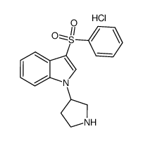3-(phenylsulfonyl)-1-pyrrolydin-3-yl-1H-indole hydrochloride Structure