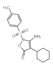 3-amino-4-cyclohexyl-2-(4-methylphenyl)sulfonyl-oxazol-5-one structure