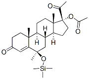 (6R)-17-(Acetyloxy)-6-methyl-6-(trimethylsiloxy)pregn-4-ene-3,20-dione结构式