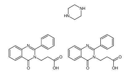 3-(4-oxo-2-phenylquinazolin-3-yl)propanoic acid,piperazine结构式
