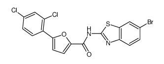 N-(6-bromo-1,3-benzothiazol-2-yl)-5-(2,4-dichlorophenyl)furan-2-carboxamide结构式