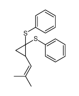 [2-(2-methylprop-1-enyl)-1-phenylsulfanylcyclopropyl]sulfanylbenzene Structure