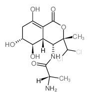 Propanamide,2-amino-N-[(3S,4R,4aR,5R,6R)-3-(dichloromethyl)-3,4,4a,5,6,7-hexahydro-5,6,8-trihydroxy-3-methyl-1-oxo-1H-2-benzopyran-4-yl]-,(2S)- Structure