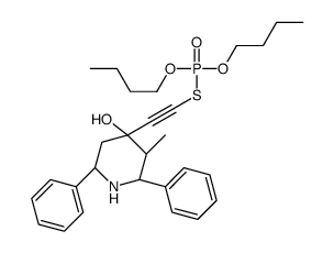 (2S,3R,4S,6R)-4-(2-dibutoxyphosphorylsulfanylethynyl)-3-methyl-2,6-diphenylpiperidin-4-ol结构式