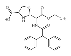 2-[[(2,2-diphenylacetyl)amino]-ethoxycarbonyl-methyl]thiazolidine-4-carboxylic acid结构式