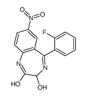 5-(2-fluorophenyl)-3-hydroxy-7-nitro-1,3-dihydro-1,4-benzodiazepin-2-one结构式