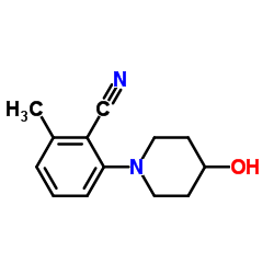 Benzonitrile, 2-(4-hydroxy-1-piperidinyl)-6-methyl- (9CI) structure