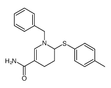 1-benzyl-6-(p-tolylthio)-1,4,5,6-tetrahydropyridine-3-carboxamide结构式