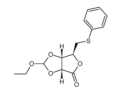 5-deoxy-2,3-O-ethoxymethylene-5-phenylthio-γ-D-ribonolactone结构式