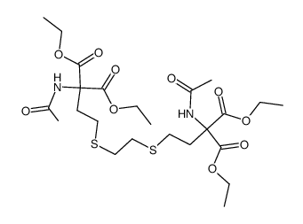 2,2'-bis-acetylamino-2,2'-(3,6-dithia-octanediyl)-di-malonic acid tetraethyl ester Structure