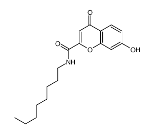 7-hydroxy-N-octyl-4-oxochromene-2-carboxamide结构式