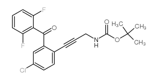 [3-[4-Chloro-2-(2,6-difluorobenzoyl)phenyl]prop-2-ynyl]carbamic acid tert-butyl ester Structure