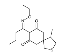 8-(N-ethoxy-C-propylcarbonimidoyl)-4-methyl-2-thiaspiro[4.5]decane-7,9-dione结构式