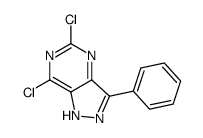 5,7-dichloro-3-phenyl-1H-pyrazolo[4,3-d]pyrimidine结构式
