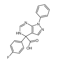 4-(4-fluorophenyl)-1-phenyl-4,5-dihydro-1H-pyrazolo[3,4-d]pyrimidine-4-carboxylic acid Structure