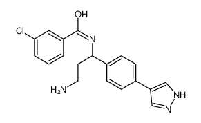 N-[3-amino-1-[4-(1H-pyrazol-4-yl)phenyl]propyl]-3-chlorobenzamide结构式