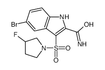 5-bromo-3-(3-fluoropyrrolidin-1-yl)sulfonyl-1H-indole-2-carboxamide Structure