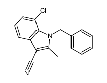 1-benzyl-7-chloro-2-methylindole-3-carbonitrile结构式