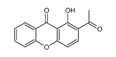 2-acetyl-1-hydroxyxanthen-9-one Structure