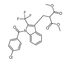 dimethyl 2-[[1-(4-chlorobenzoyl)-2-(trifluoromethyl)indol-3-yl]methyl]propanedioate Structure