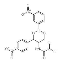 Acetamide,2,2-dichloro-N-[2-(3-nitrophenyl)-4-(4-nitrophenyl)-1,3,2-dioxaborinan-5-yl]-结构式