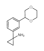 Cyclopropanamine, 1-[3-(1,4-dioxan-2-yl)phenyl] Structure