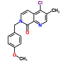 4-Chloro-7-(4-methoxybenzyl)-3-methyl-1,7-naphthyridin-8(7H)-one结构式