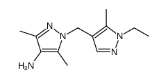 1H-Pyrazol-4-amine, 1-[(1-ethyl-5-methyl-1H-pyrazol-4-yl)methyl]-3,5-dimethyl结构式