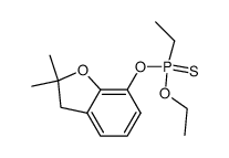 O-Ethyl-O-(2,3-dihydro-2,2-dimethyl-7-benzofuranyl)ethylthionophosphonate结构式