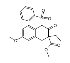 methyl 2-ethyl-7-methoxy-3-oxo-4-(phenylsulfonyl)-1,2,3,4-tetrahydronaphthalene-2-carboxylate Structure