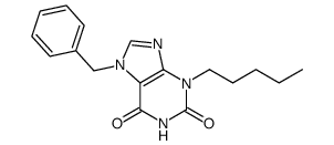 7-benzyl-3-pentyl-3,7-dihydro-1H-purine-2,6-dione结构式