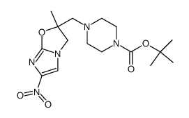 4-(2-methyl-6-nitro-2,3-dihydro-imidazo[2,1-b]oxazol-2-ylmethyl)-piperazine-1-carboxylic acid tert-butyl ester Structure