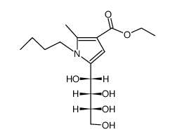 1-Butyl-2-methyl-3-carbethoxy-5-(D-arabo-tetrahydroxy-butyl)-pyrrol结构式