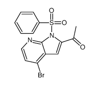 1-[4-Bromo-1-(phenylsulfonyl)-1H-pyrrolo[2,3-b]pyridin-2-yl]ethanone结构式