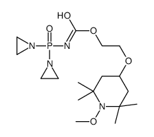 2-(1-methoxy-2,2,6,6-tetramethylpiperidin-4-yl)oxyethyl N-[bis(aziridin-1-yl)phosphoryl]carbamate结构式