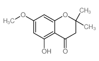 5-Hydroxy-7-methoxy-2,2-dimethyl-2,3-dihydro-4H-chromen-4-one结构式