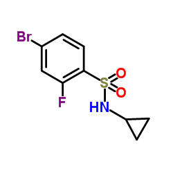 4-Bromo-N-cyclopropyl-2-fluorobenzenesulfonamide结构式