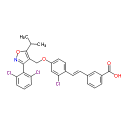 (E)-3-(2-CHLORO-4-((3-(2,6-DICHLOROPHENYL)-5-ISOPROPYLISOXAZOL-4-YL)METHOXY)STYRYL)BENZOIC ACID structure