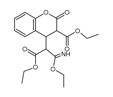 ethyl 4-(1-ethoxycarbonyl-2-ethoxy-2-iminoethyl)-2-oxochroman-3-carboxylate Structure