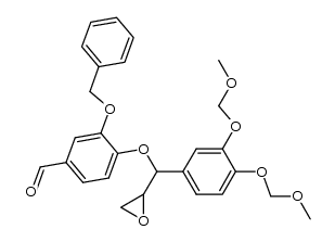 3-(benzyloxy)-4-((3,4-bis(methoxymethoxy)phenyl)(oxiran-2-yl)methoxy)benzaldehyde结构式