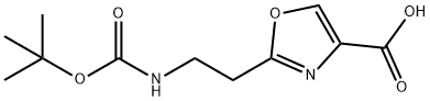 (2-((叔丁氧基羰基)氨基)乙基)噁唑-4-羧酸结构式