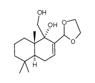 (1S,4aS,8aS)-2-(1,3-dioxolan-2-yl)-1-(hydroxymethyl)-5,5,8a-trimethyl-1,4,4a,5,6,7,8,8a-octahydronaphthalen-1-ol结构式
