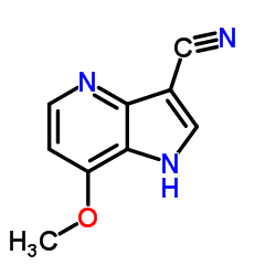 7-Methoxy-1H-pyrrolo[3,2-b]pyridine-3-carbonitrile结构式